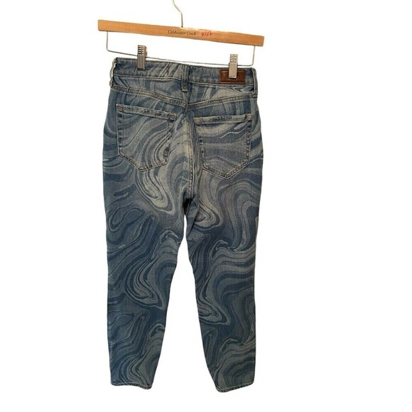 Hollister Denim Womens Size 0R Curvy High Rise Mom Jeans Swirl Pattern Stretchy - Picture 2 of 4